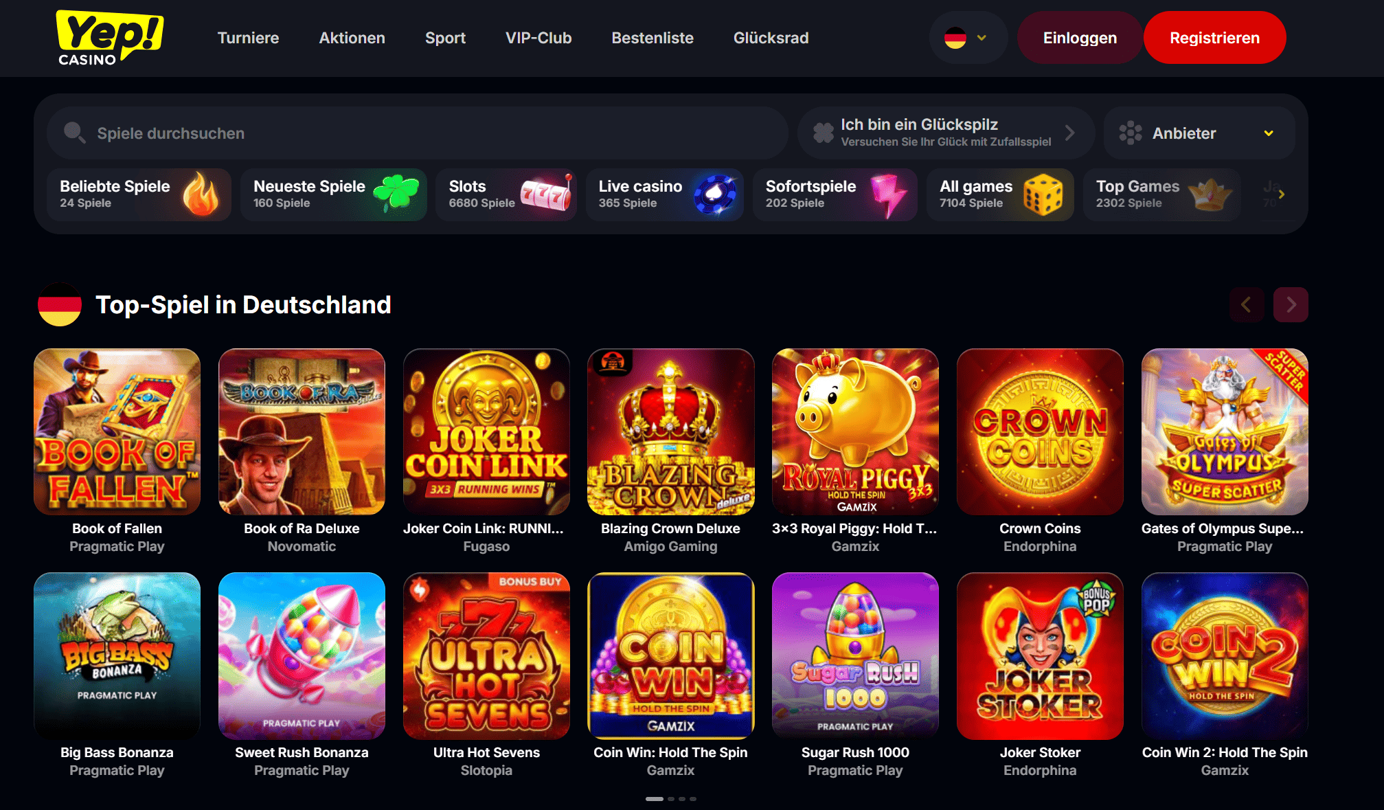 YEP! Casino Screenshot