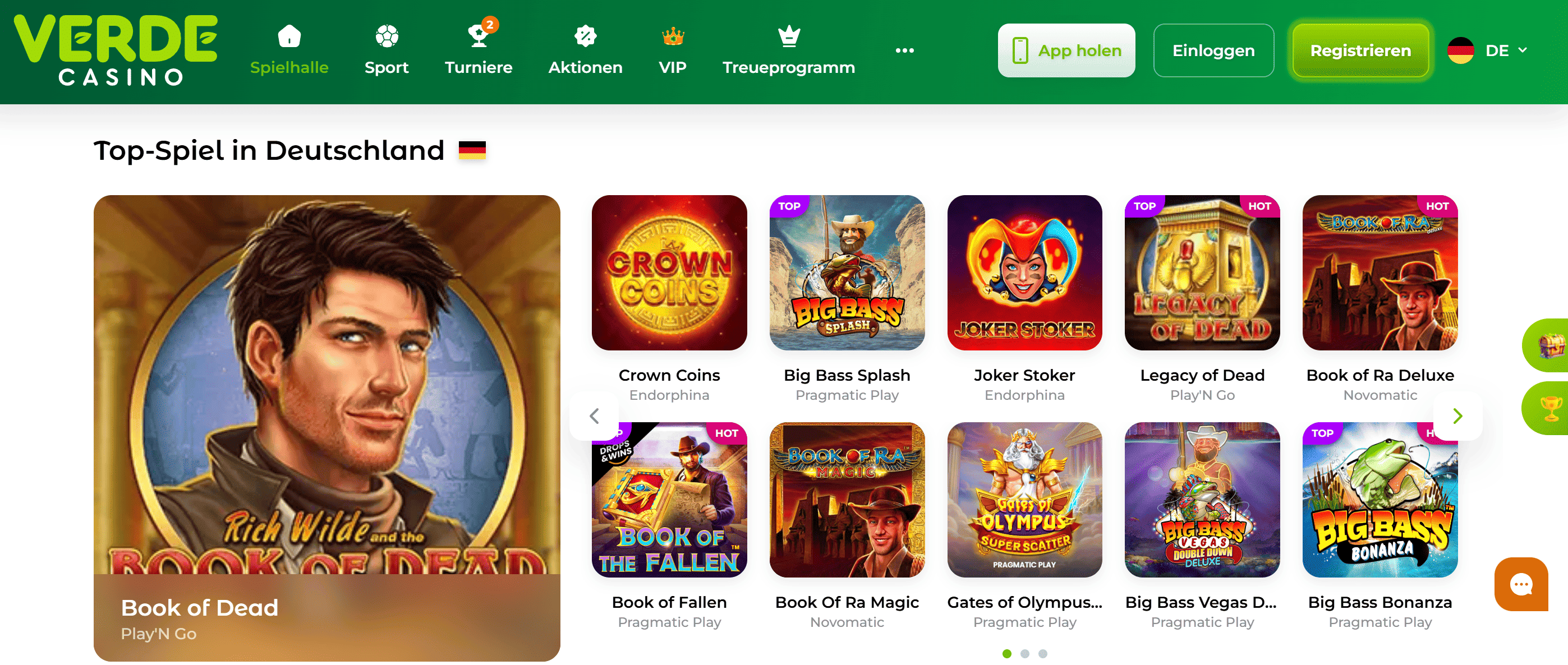 Verde Casino Screenshot
