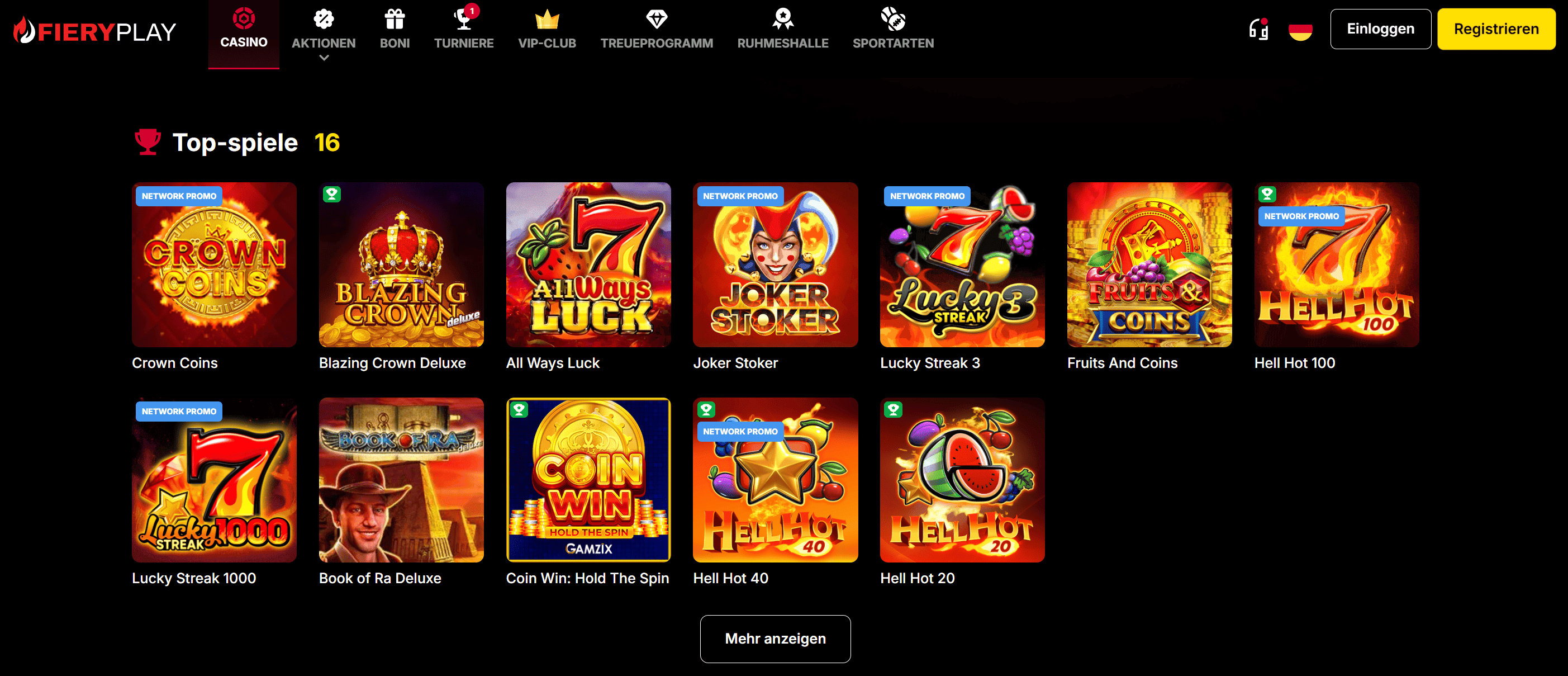 FieryPlay Casino Screenshot